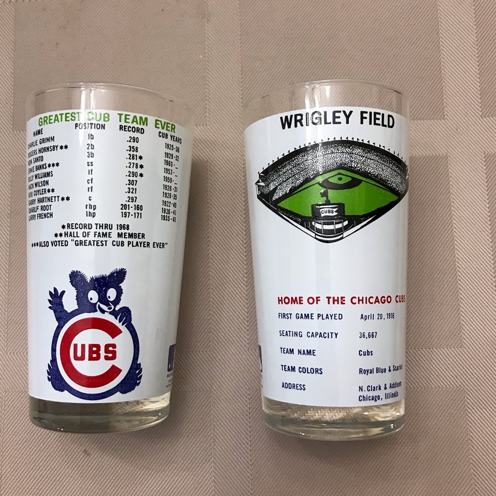 1969 Wrigley Field Chicago Cubs 5" Glass Greatest Cubs Team Ever MLB. - Picture 5 of 10